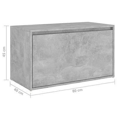 Halbank 80x40x45 cm spaanplaat betongrijs - thumbnail