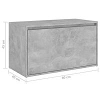 Halbank 80x40x45 cm bewerkt hout betongrijs - thumbnail