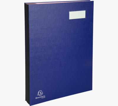 Exacompta handtekenmap voor ft 24 x 35 cm, uit karton overdekt met pvc, 20 indelingen, blauw Exacompta handtekenmap voor ft 24 x 35 cm, uit karton overdekt met pvc, 20 indelingen, blauw