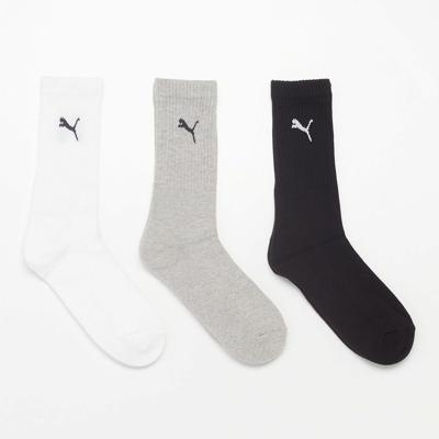 Puma sokken hoog wit-zwart-grijs 3-pack-35-38