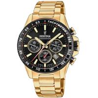 Festina F20634/5 Horloge Cab Chrono staal goudkleurig-zwart 45 mm - thumbnail