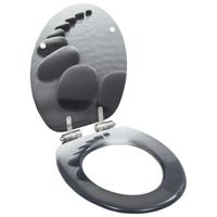 VidaXL Toiletbril met soft-close deksel stenen mdf - thumbnail