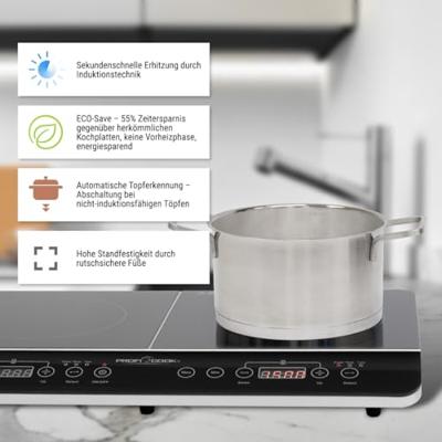 Profi Cook PC-DKI 1067 501067 Dubbele inductieplaat Met display