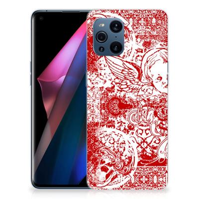 Silicone Back Case OPPO Find X3 | X3 Pro Angel Skull Rood Silicone Back Case OPPO Find X3 | X3 Pro Angel Skull Rood
