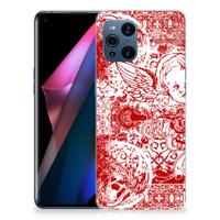 Silicone Back Case OPPO Find X3 | X3 Pro Angel Skull Rood - thumbnail