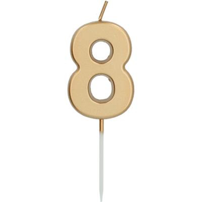 Cijferkaars &apos;8&apos; Goudkleurig 5cm