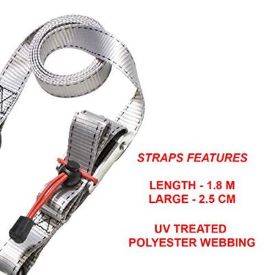 Masterlock Set of 4 spring clamp tie downs with zamac buckle and S hooks 1,80m - - 3062EURDAT - thumbnail