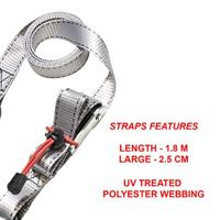 Masterlock Set of 4 spring clamp tie downs with zamac buckle and S hooks 1,80m - - 3062EURDAT - thumbnail