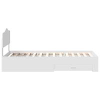 Bedframe met hoofdeinde met lade Wit 75 x 190 cm Bewerkt hout - thumbnail