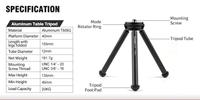 SUNWAYFOTO T1A11 II Mini Aluminium Tafelblad Statief T1A11 MK2 - thumbnail