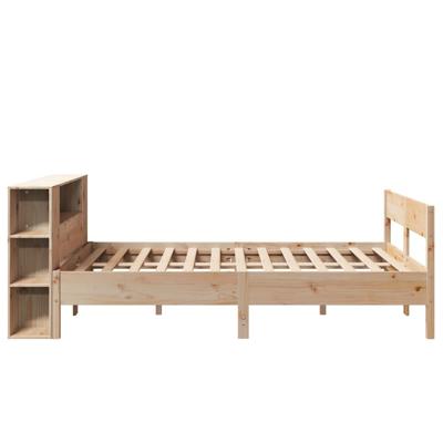 Bed met boekenkast zonder matras massief grenenhout 135x190 cm - thumbnail