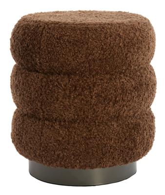 Light & Living Light&living Poef Ø40x45 cm JOBBI bruin+mat zwart