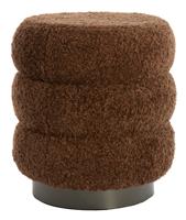 Light & Living Light&living Poef Ø40x45 cm JOBBI bruin+mat zwart - thumbnail