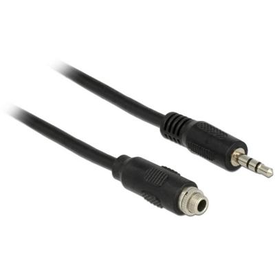 Delock 85116 Jackplug Audio Aansluitkabel [1x Jackplug female 3,5 mm - 1x Jackplug male 3,5 mm] 1 m Zwart