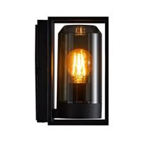 Nordlux Griffin wandlamp zwart met smokeglas & E27 fitting 23 cm - thumbnail