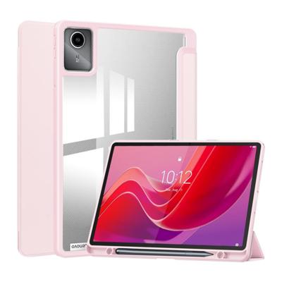 Lunso Lenovo Tab M11 - Luxe Acrylic Tri-Fold Bookcase hoes - Lichtroze Lunso Lenovo Tab M11 - Luxe Acrylic Tri-Fold Bookcase hoes - Lichtroze