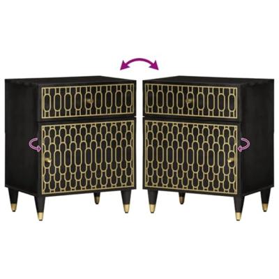 Nachtkastje 50x33x60 cm massief mangohout