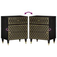 Nachtkastje 50x33x60 cm massief mangohout - thumbnail