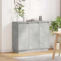 LED Sideboard Beton Grijs 90 x 32 x 75 cm Bewerkt hout - thumbnail