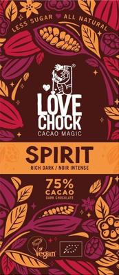 Lovechock Spirit Vegan Pure Chocolade | 75% Cacao