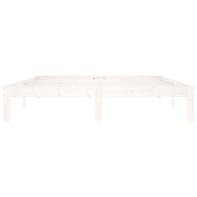 Bedframe massief hout wit 120x190 cm