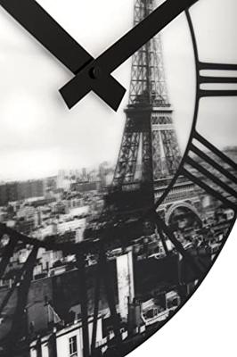 NeXtime ne-3004 wandklok dia. 39 cm, plastic, 3d, grijs, 'la ville'