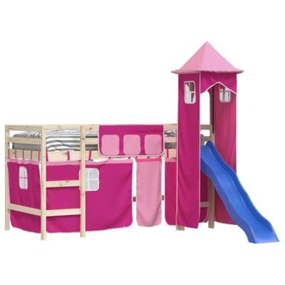 Gordijnen voor hoogslaper met tunnel polyester roze Gordijnen voor hoogslaper met tunnel polyester roze