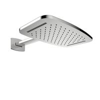 Hoofddouche Wiesbaden Waterval Geborsteld Staal 40.4x25.4cm met Douchearm - thumbnail