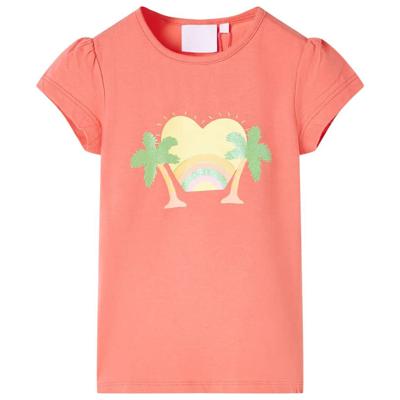 Kindershirt 104 koraalkleurig Kindershirt 104 koraalkleurig