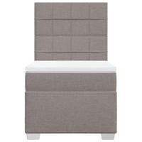 Boxspring met matras stof taupe 90x190 cm - thumbnail