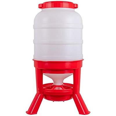 Pluimvee Voertoren 40 Liter Rood Hopper Op Pootjes