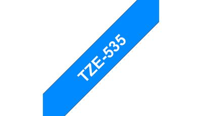 Labeltape Brother P-touch TZe-535 standaard 12mm wit op blauw