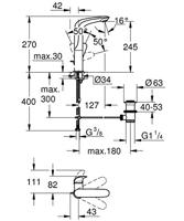 GROHE Eurostyle News wastafelkraan L size met zijbediening met waste met gesloten greep chroom 23718003 - thumbnail