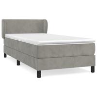 Boxspring met matras fluweel lichtgrijs 160x210 cm - thumbnail