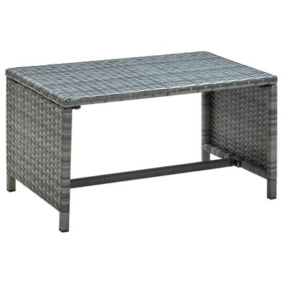 vidaXL Salontafel 70x40x38 cm poly rattan antraciet