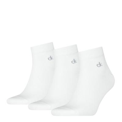 Calvin Klein Quartersokken Heren 3-pack Wit-39/42