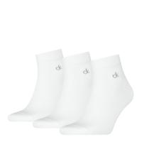 Calvin Klein Quartersokken Heren 3-pack Wit-39/42 - thumbnail