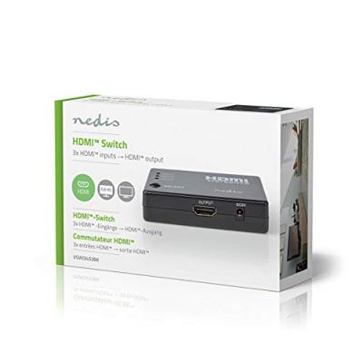 HDMI-schakelaar | 3 poorten | 3x HDMI-ingang | 1x HDMI-uitgang | 1080p | ABS | antraciet | doos