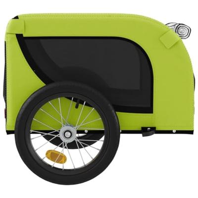 Hondenfietstrailer oxford stof en ijzer groen en zwart - thumbnail