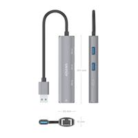 USB-HUB Aisens ASUC-4P035-GR Grijs - thumbnail