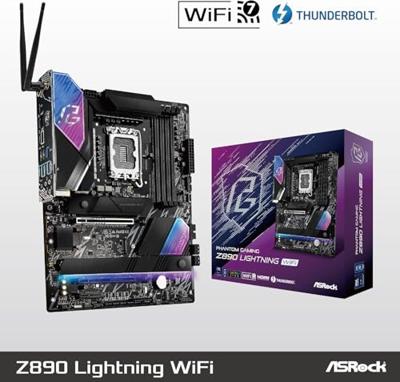 ASRock Phantom Gaming Z890 Lightning WiFi Moederbord Socket Intel LGA 1851 Vormfactor ATX Moederbord chipset Intel® Z890