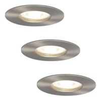 Set van 3 Bari LED inbouwspots - 5 Watt 400 lumen - 4000K neutraal wit - GU10 - Dimbaar - Rond - IP65 waterdicht - RVS - Voor binnen, buiten en badkamer - thumbnail