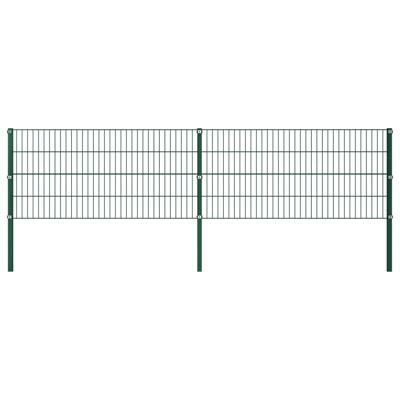 Schuttingpaneel met palen 3,4x0,8 m ijzer groen