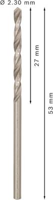 Bosch Accessoires Metaalboren HSS-G, Standard 2,3 x 27 x 53 mm 10st - 2608585476