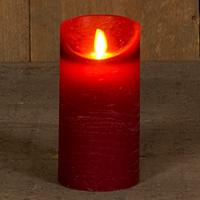Kaars wax rustiek bewegende vlam 7,5x15 cm bordeaux b.o. Anna's Collection - Annas collection - thumbnail