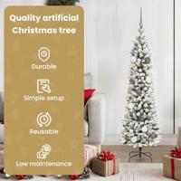 Kunstkerstboom met 150 LED Wit 150 cm PVC en Metaal en Plastic - thumbnail