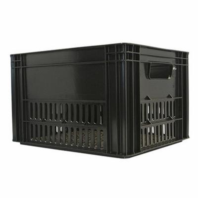 Kunststof Fietskrat 40 Liter voor Voordrager - Zwart