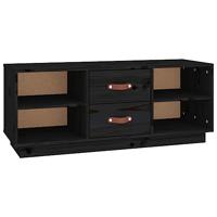 Tv-meubel 100x34x40 cm massief grenenhout zwart - thumbnail