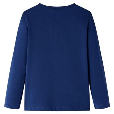 Kindershirt met lange mouwen paddenstoelenprint 116 marineblauw