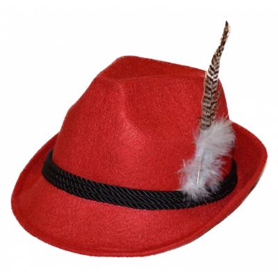 Partychimp jagershoed Tirol heren vilt rood one-size